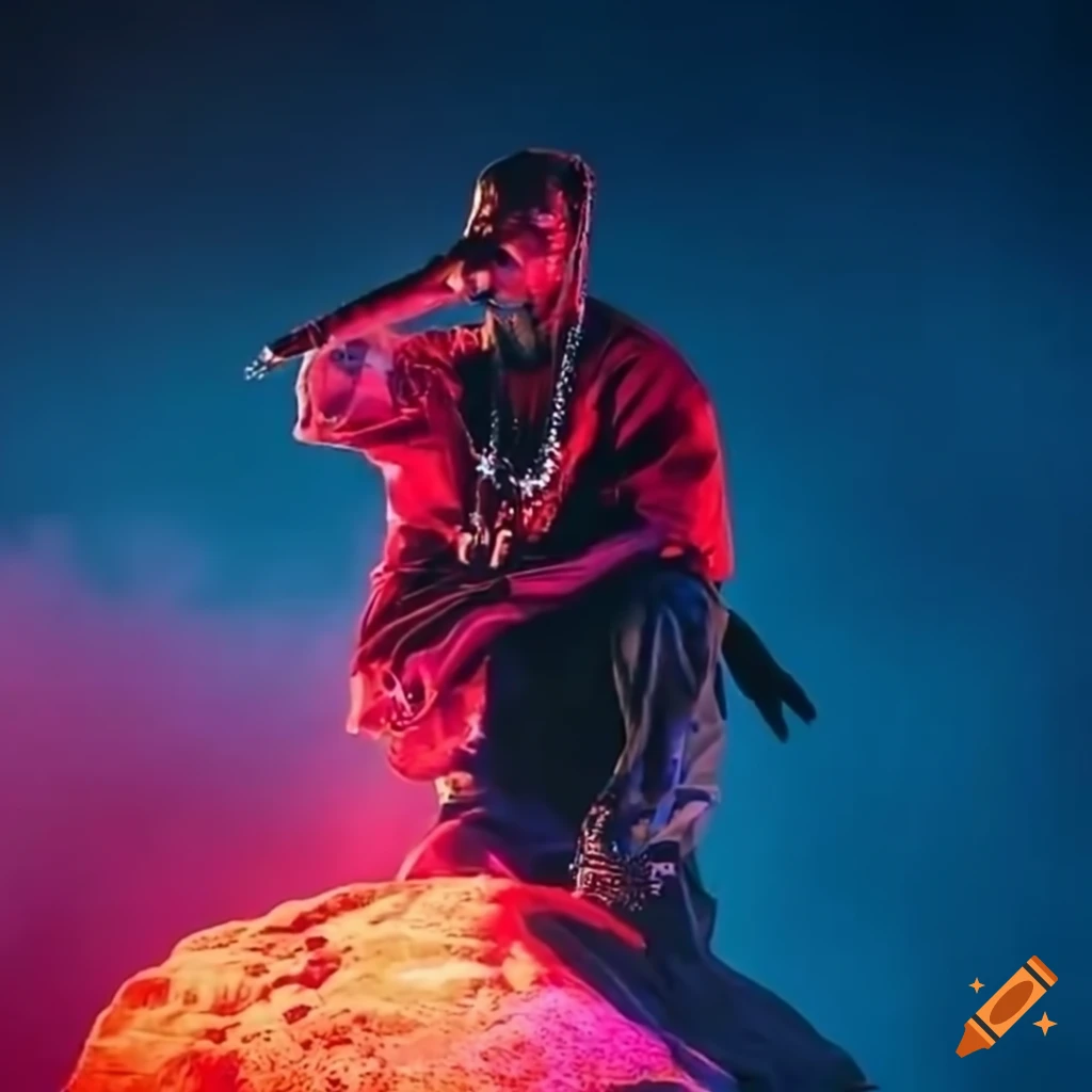 Travis Scott performing at the pyramids