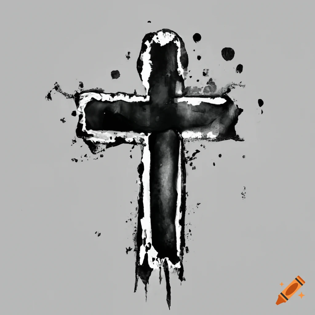 black and white cross