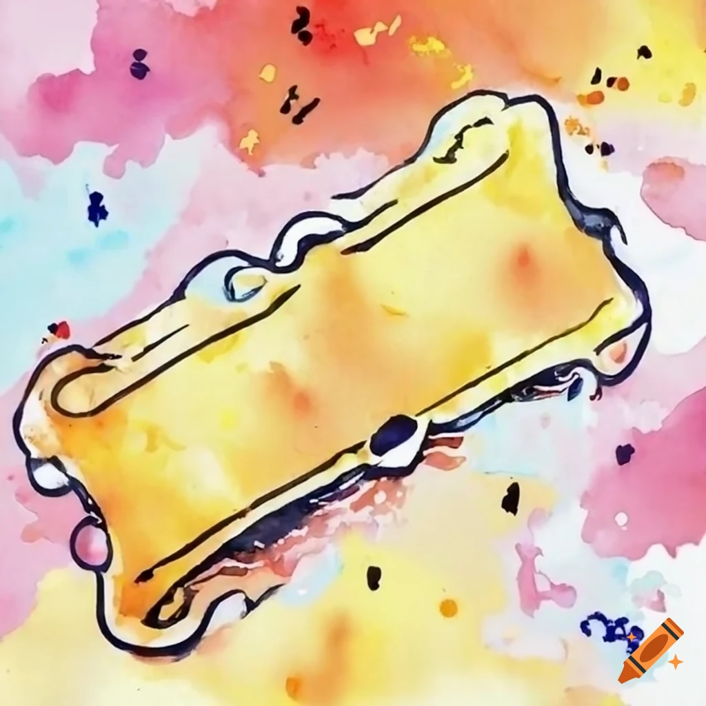 golden ticket soaring in the sky with watercolors