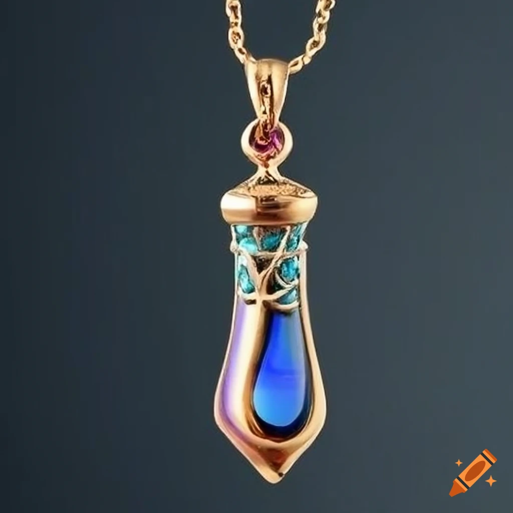 fantasy vial-shaped pendant