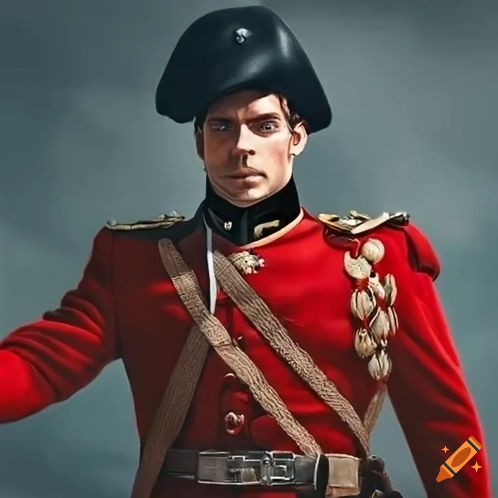 portrait of Henry Cavill as a British red coat officer