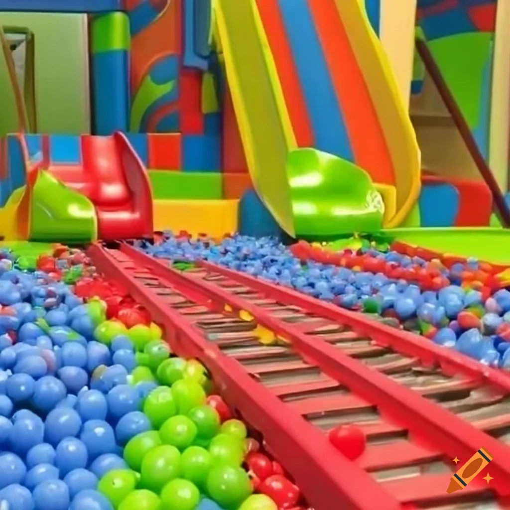 railway track in children's indoor playground
