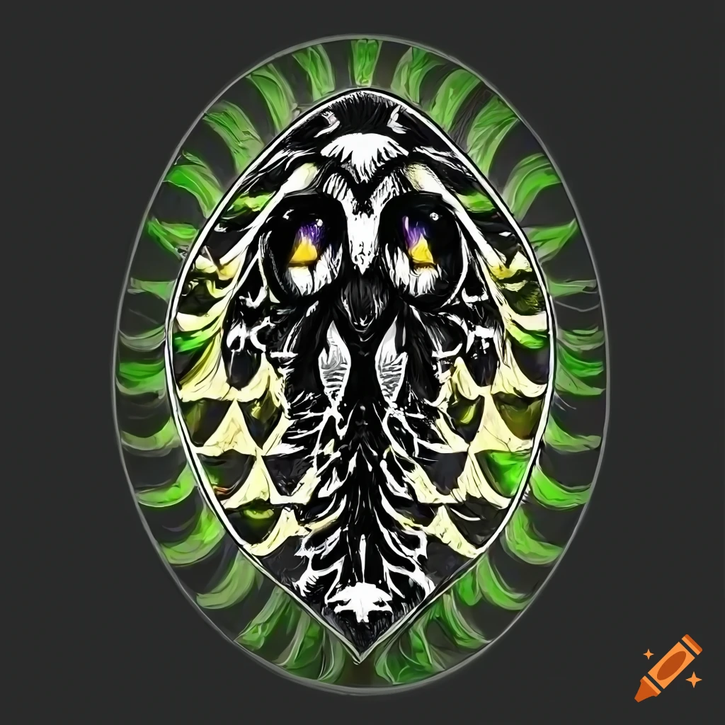 artistic depiction of a raven made of golden eggs
