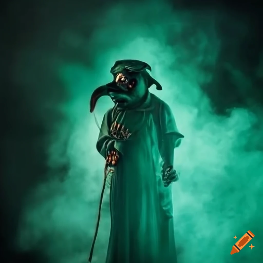 plague doctor performing voodoo rituals