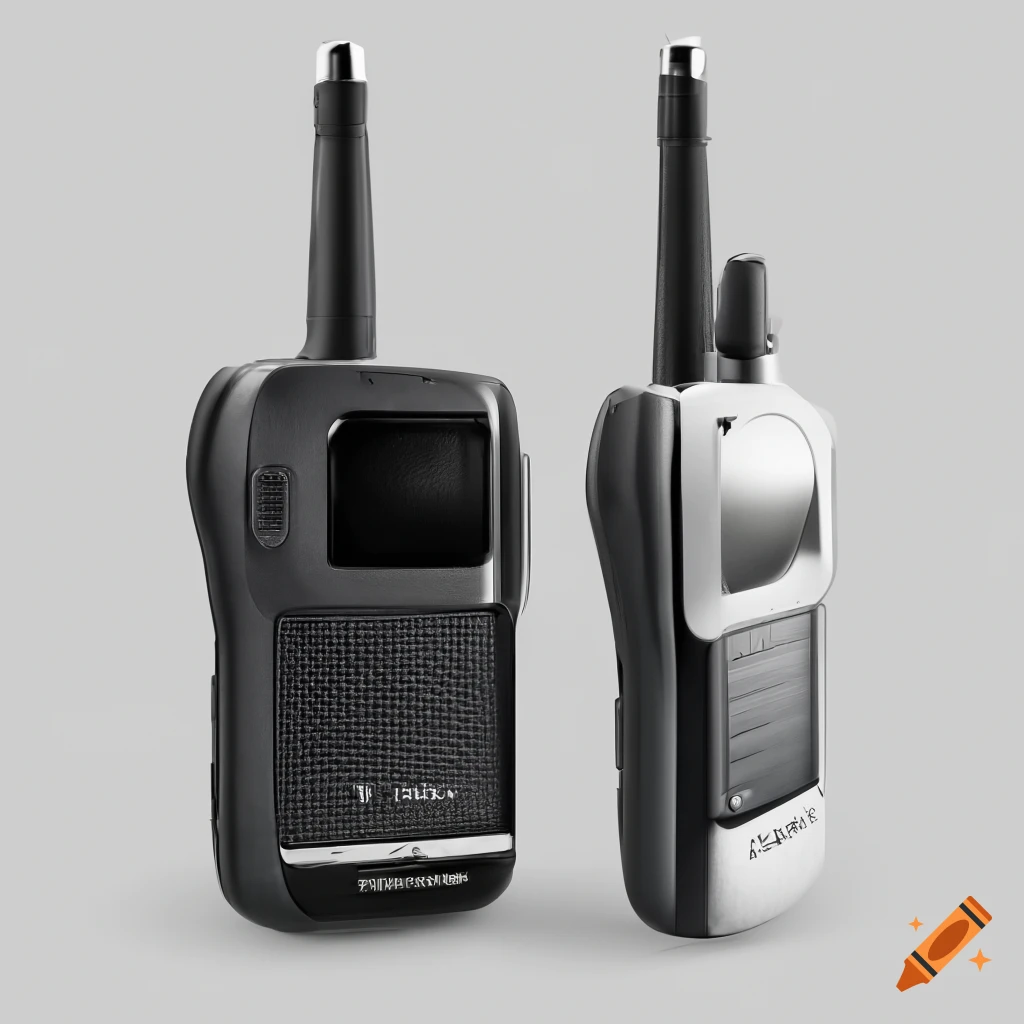 Photorealistic handheld radio gadget on white background on Craiyon