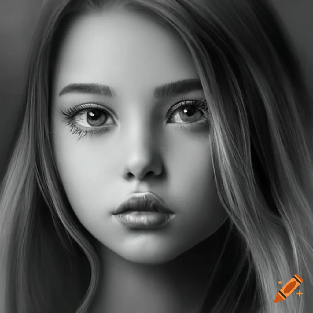 life-like pencil drawing of a girl