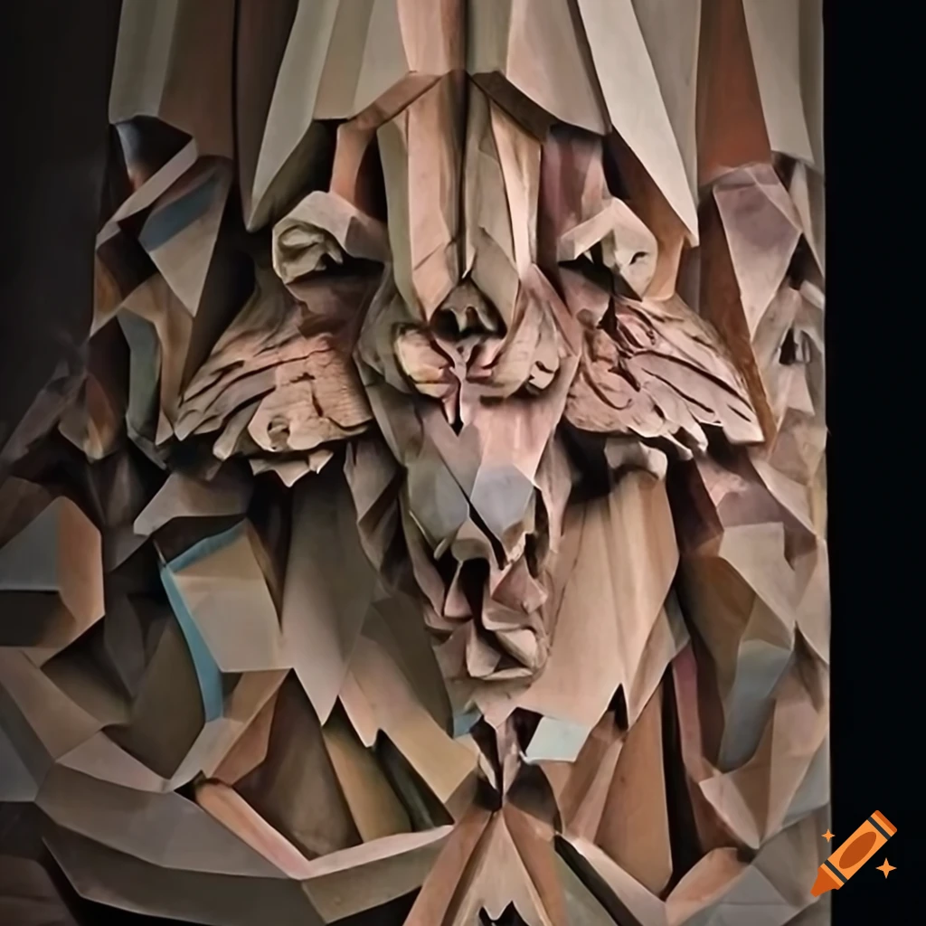 detailed carving of a moth in architectural style