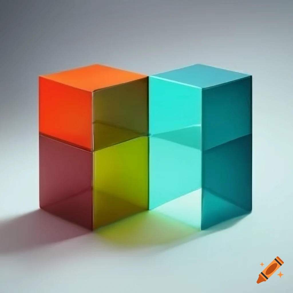 creative magazine cover with four cubes