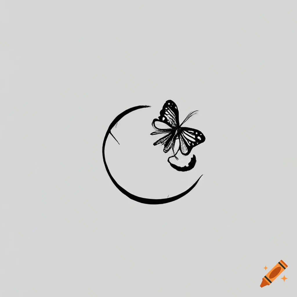 Minimalist tattoo one hand holding a moon Vector Image