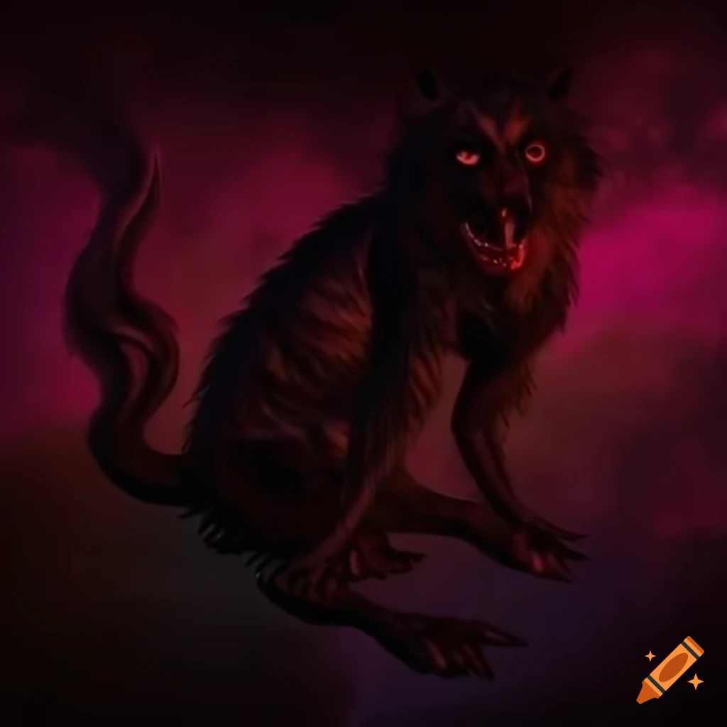detailed artwork of a werewolf moth in 80s nostalgia style