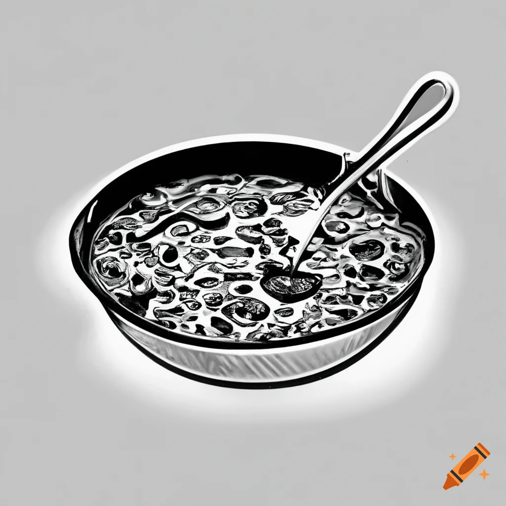 black and white soup art