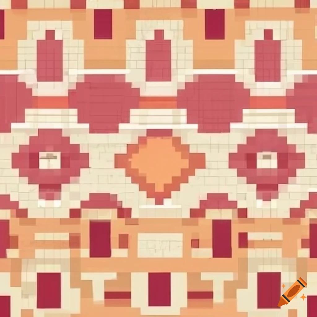 boho pixel art pattern