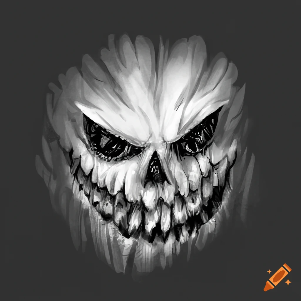 drawing of a spooky pumpkin smile