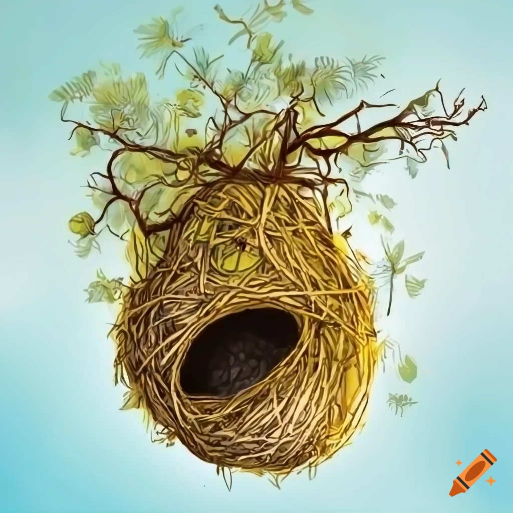 Weaver bird nest drawing for beginners / How to draw a weaver bird nest  with pencil sketch - YouTube