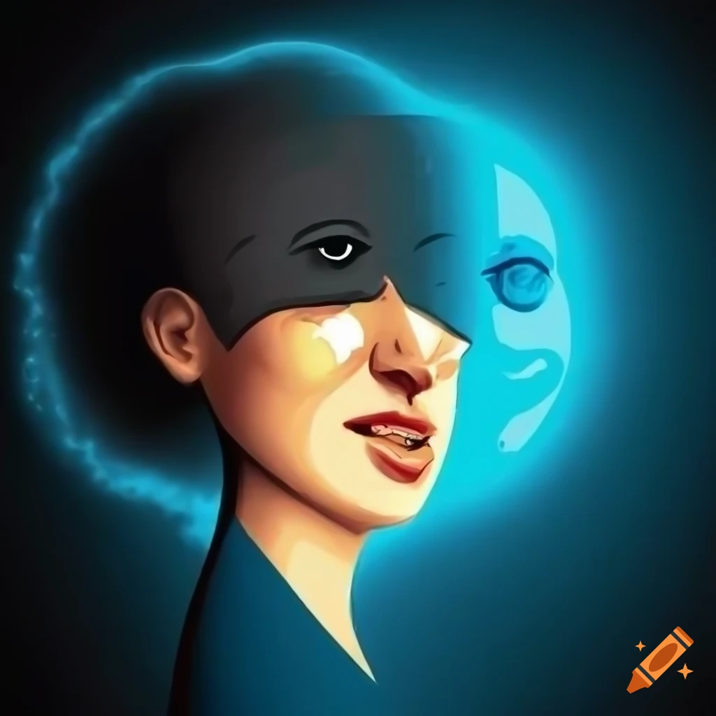 illustration of contrasting emotions