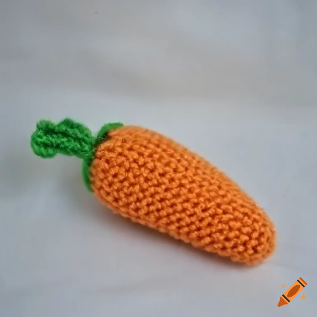 product photo of an adorable amigurumi carrot