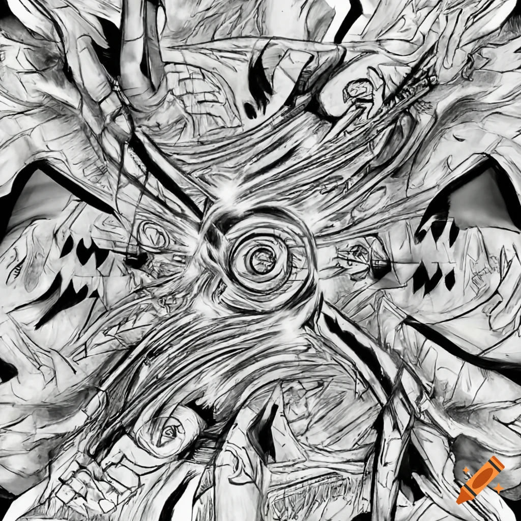 silhouette artwork of epic fusion spiral monster battle