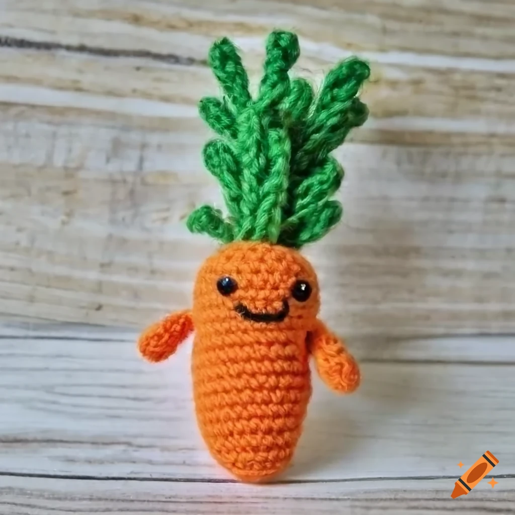 product photo of an adorable carrot amigurumi figure