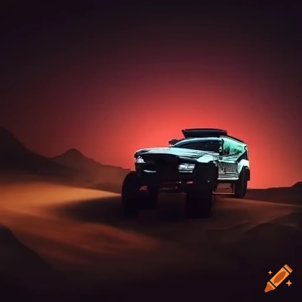offroad car on a rocky terrain