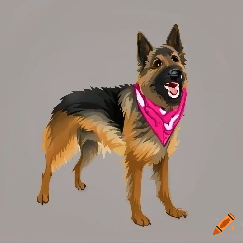 German Shepherd Pet Bandana - Cartoon German Shepherd Pet Bandana - Cartoon
