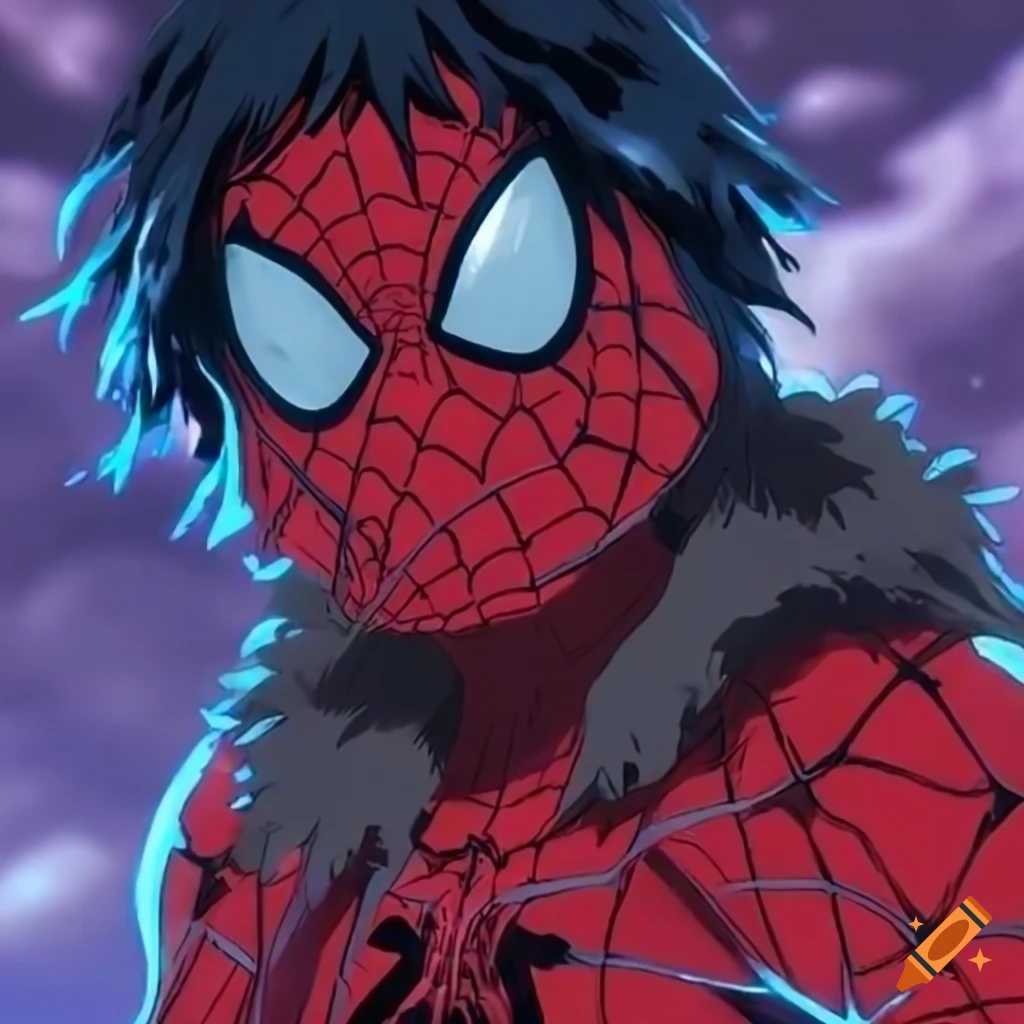 Inosuke hashibira dressed as spiderman on Craiyon