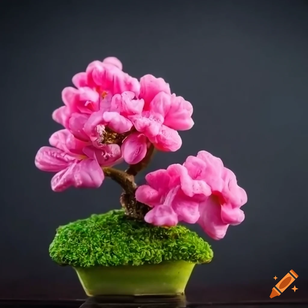 mini pink plasticine bonsai