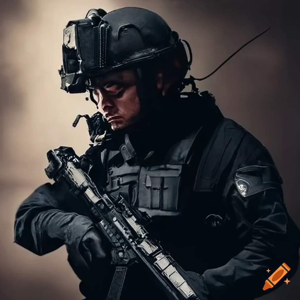 SWAT officer breaching a room
