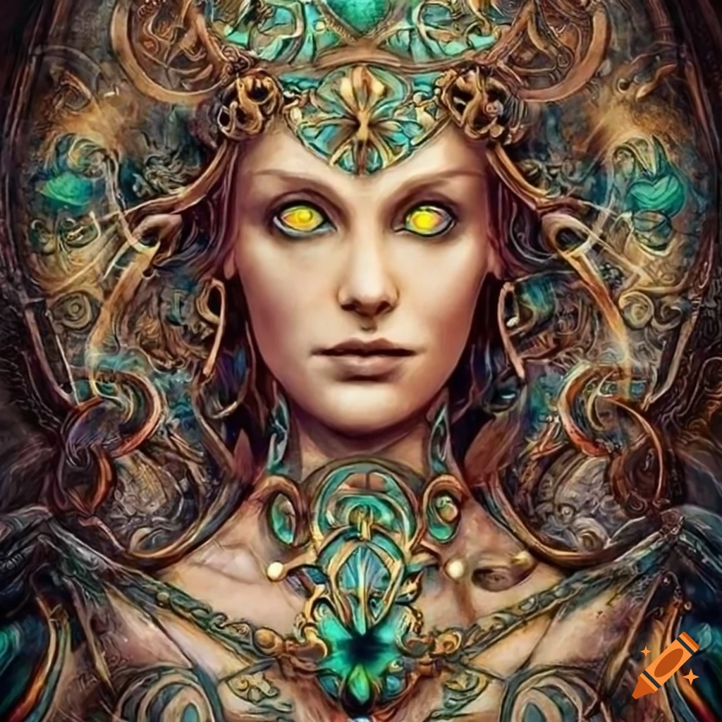 artwork of a powerful Celtic deity