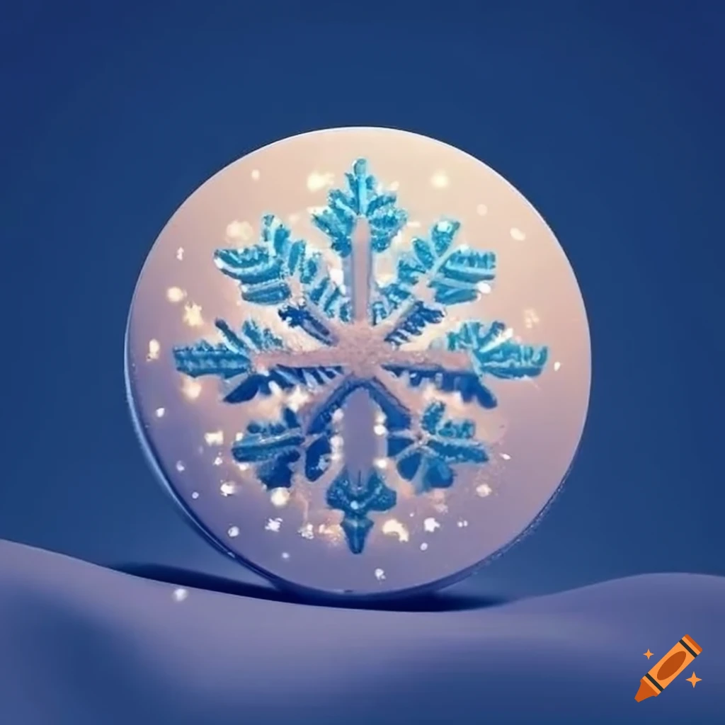 round coin with snowflake design