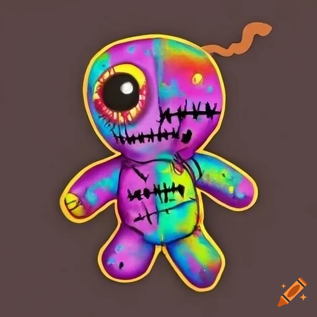 vibrant voodoo doll artwork