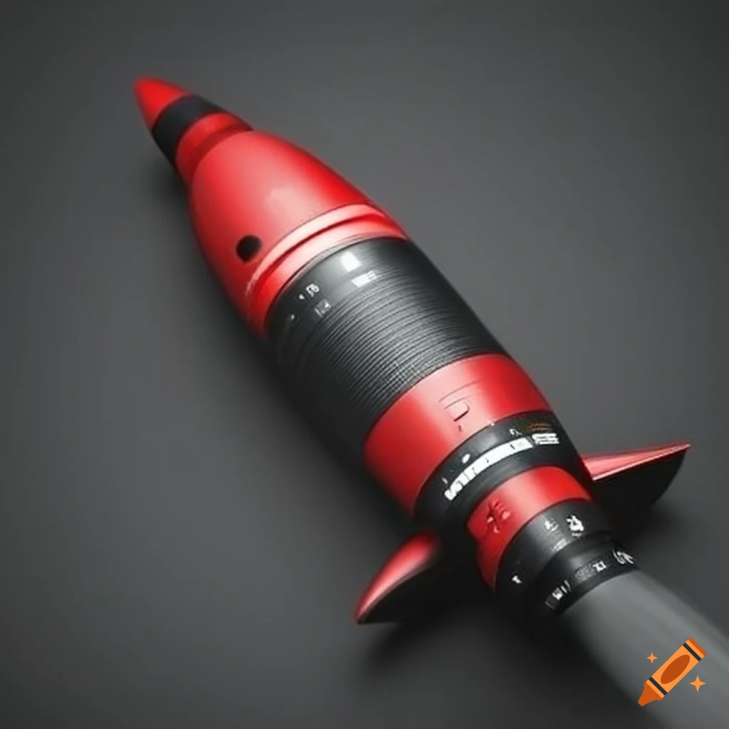 red and black rocket illustration