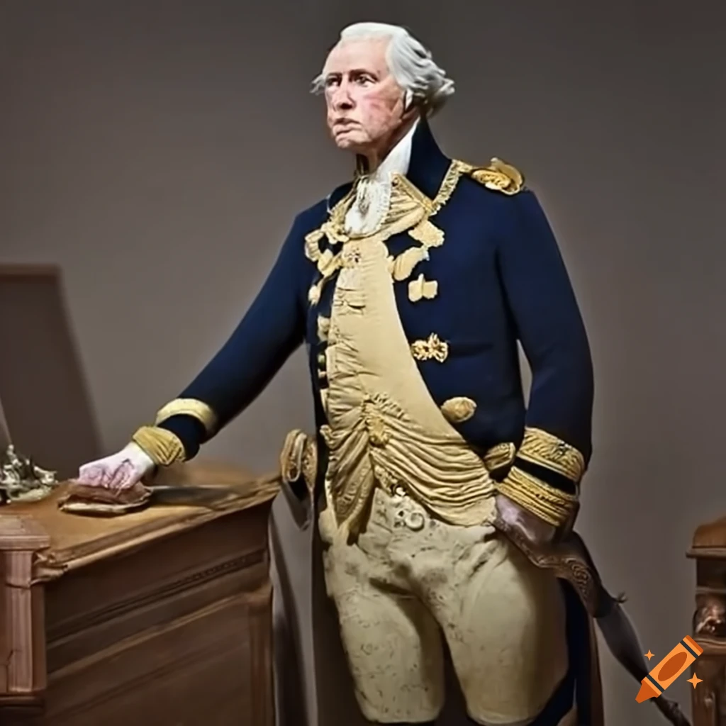 depiction of George Washington in battle