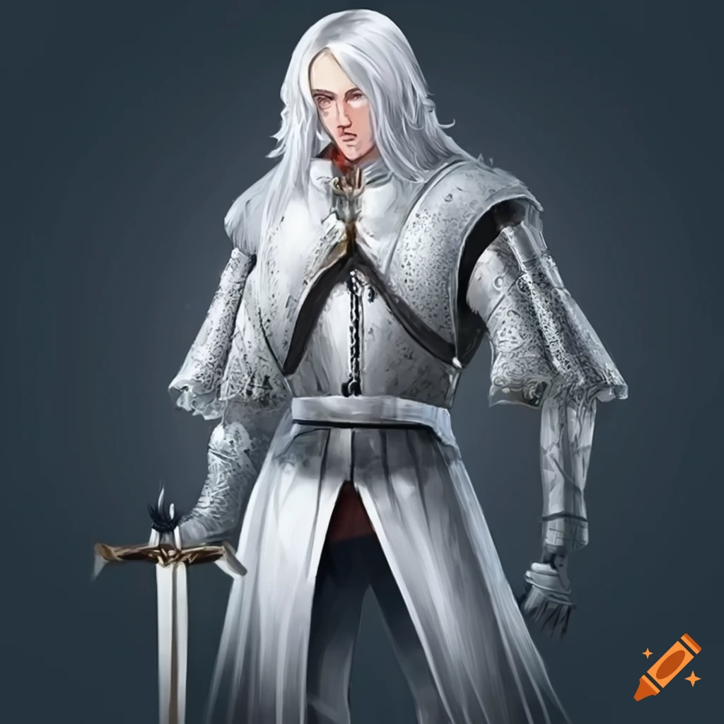 portrait of a long-haired French knight
