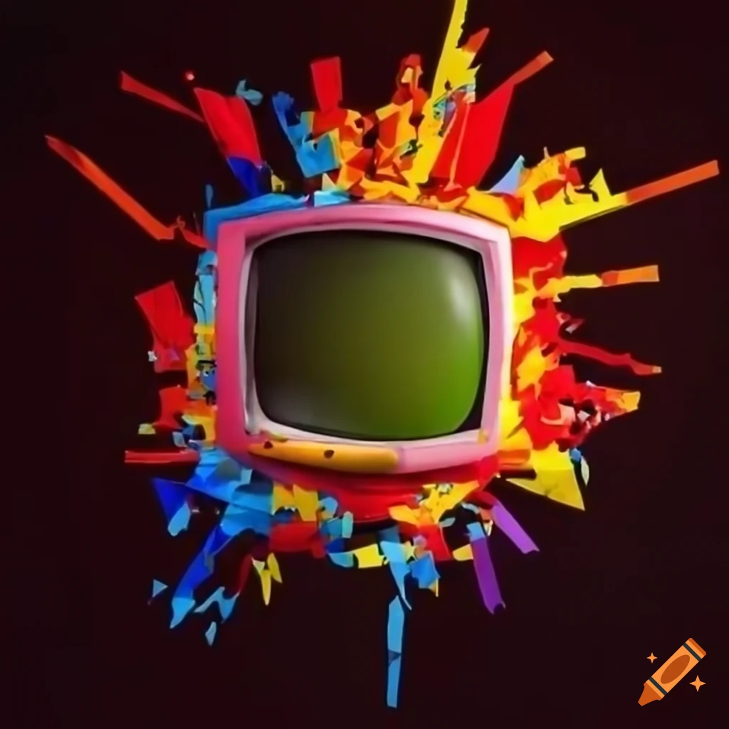 Television Exploding Humour Images Surreal artwork of exploding television on Craiyon