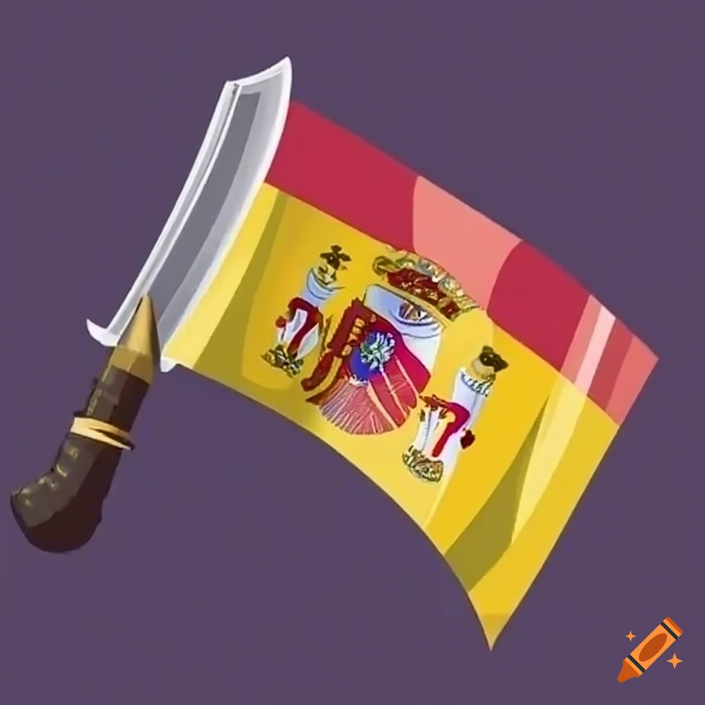 symbolic image of a Spain flag being cut with a sword