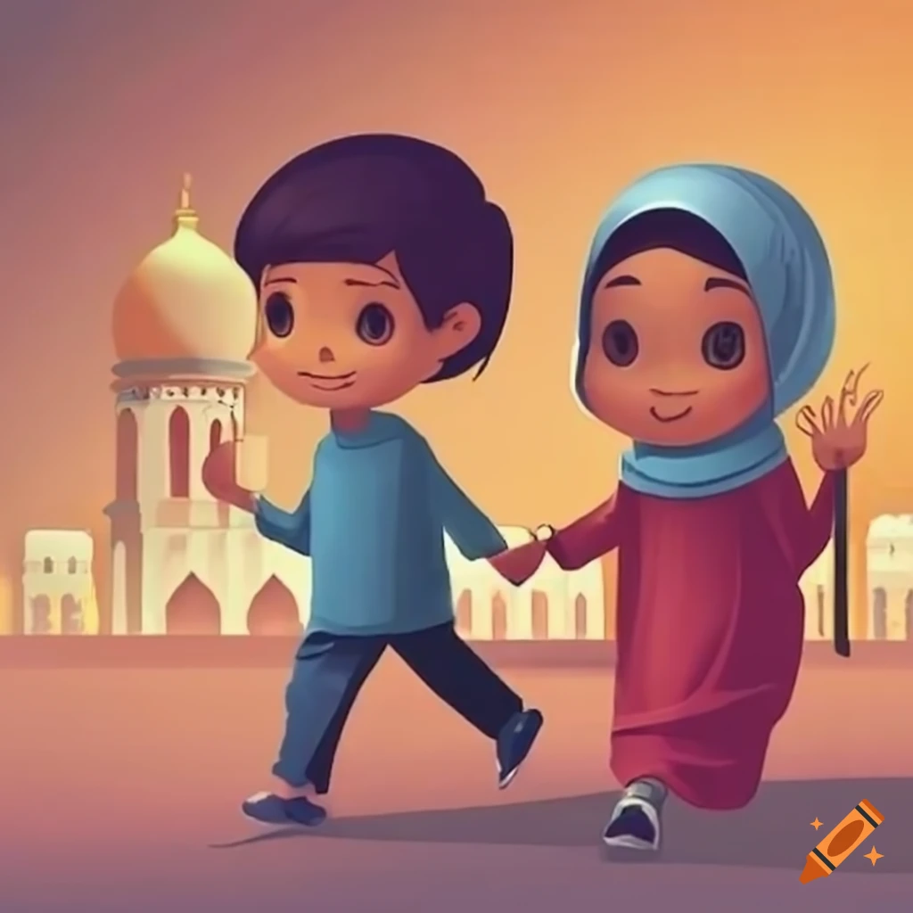 siblings going to mosque