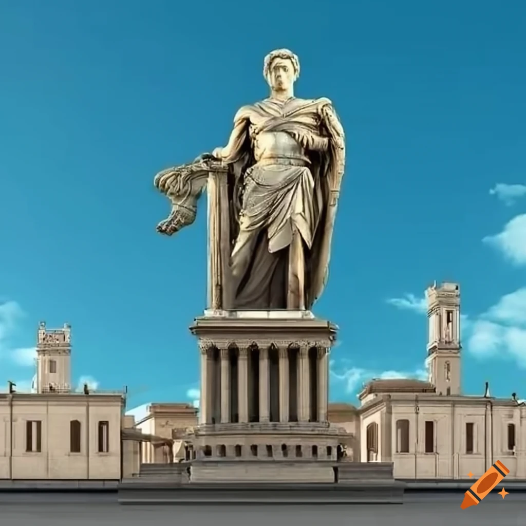 detailed statue of a Roman Emperor in Rome