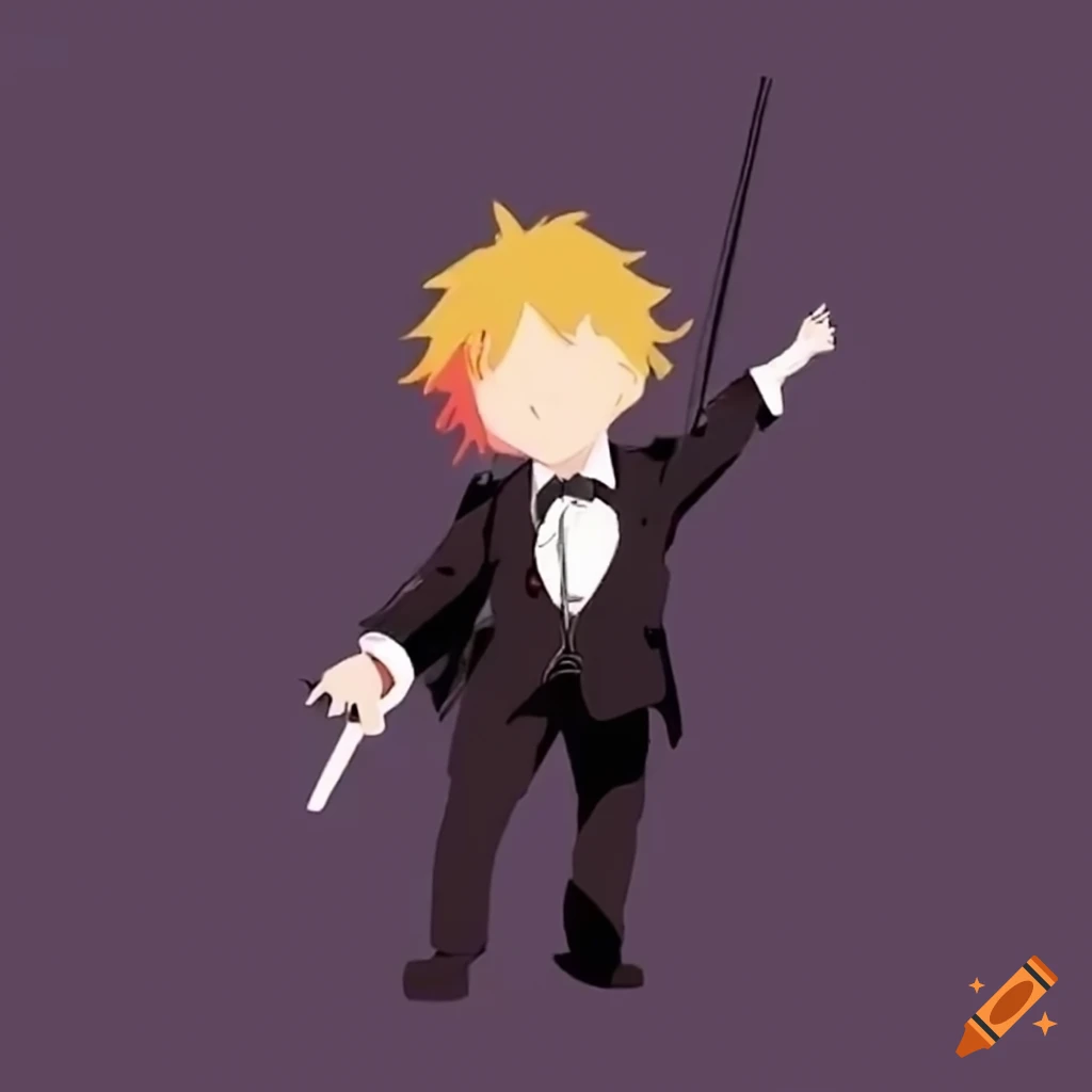 minimalist conductor leading an animation orchestra