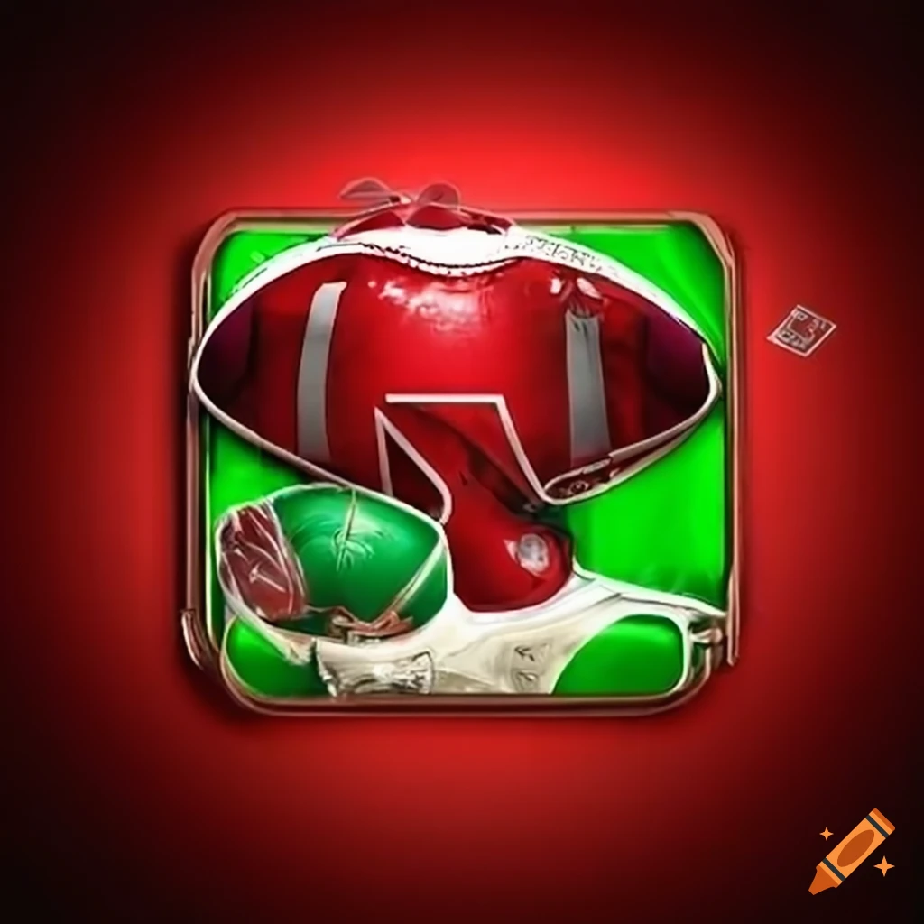 fantasy football league logo with red and green accents