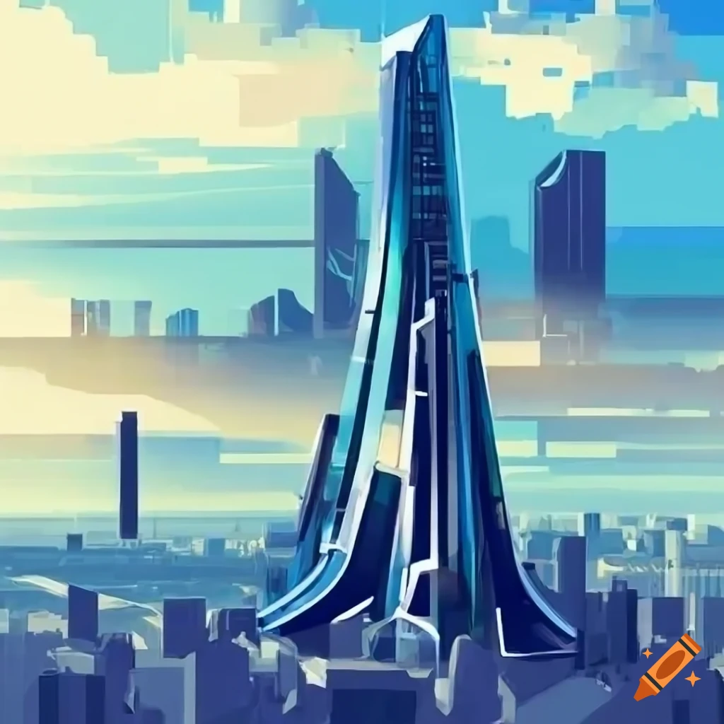 peaceful futuristic city illustration
