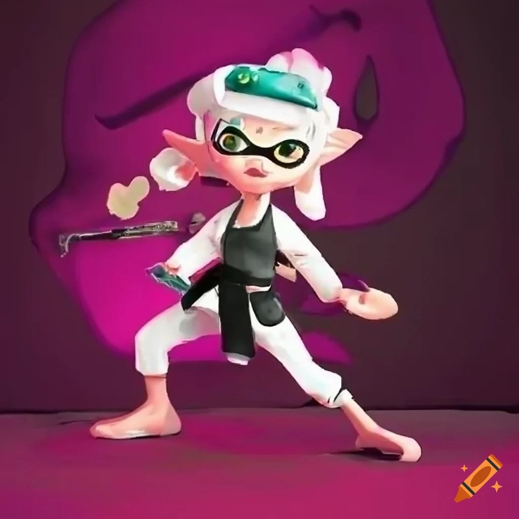 Marie from Splatoon doing karate