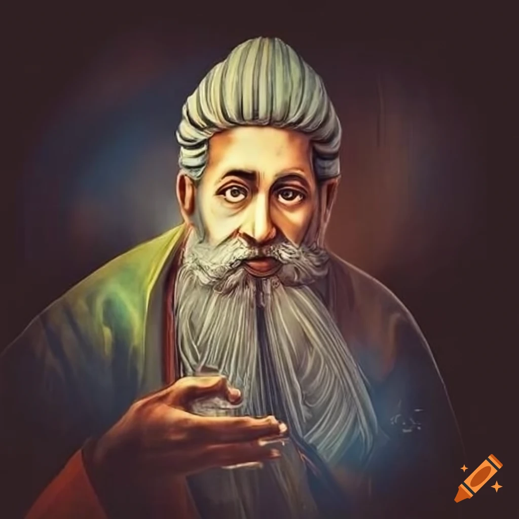 portrait of Al-Biruni - Persian scholar and mathematician