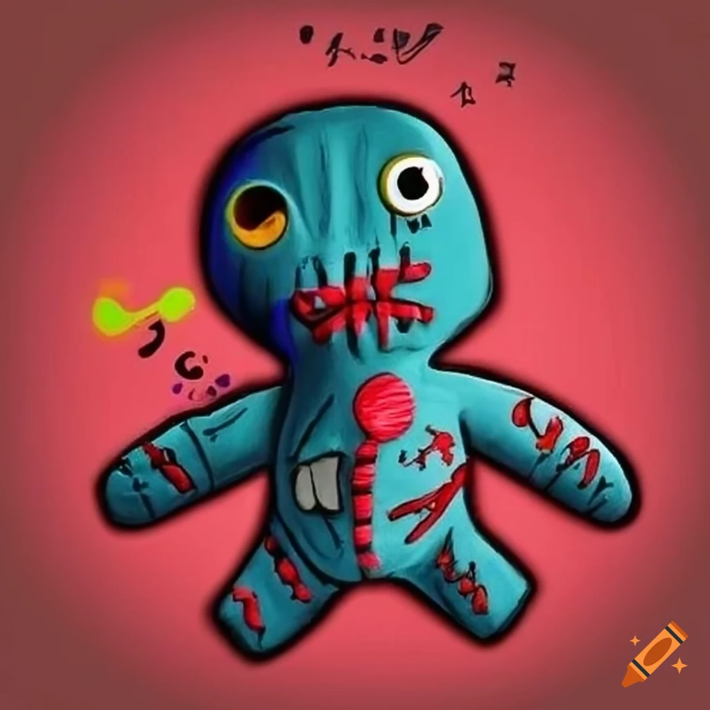 vibrant voodoo doll artwork