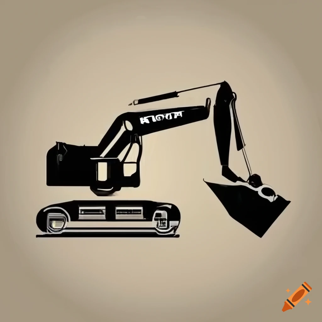 logo design of an excavator operator working
