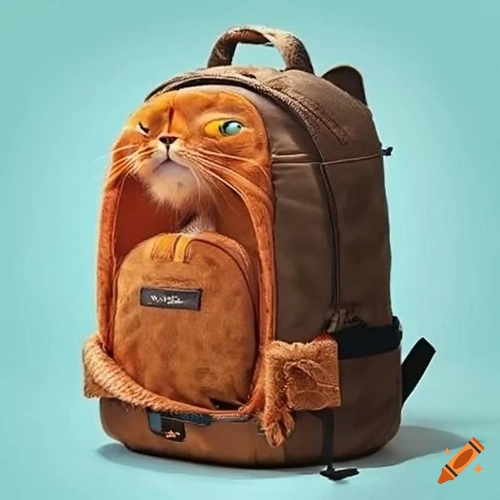 sac à dos d'explorateur avec distributeur de croquettes pour chat