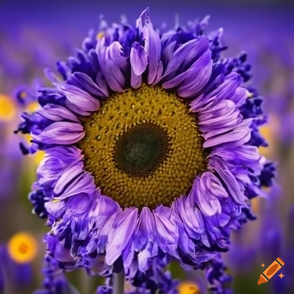 close-up of sunflowers and lavender