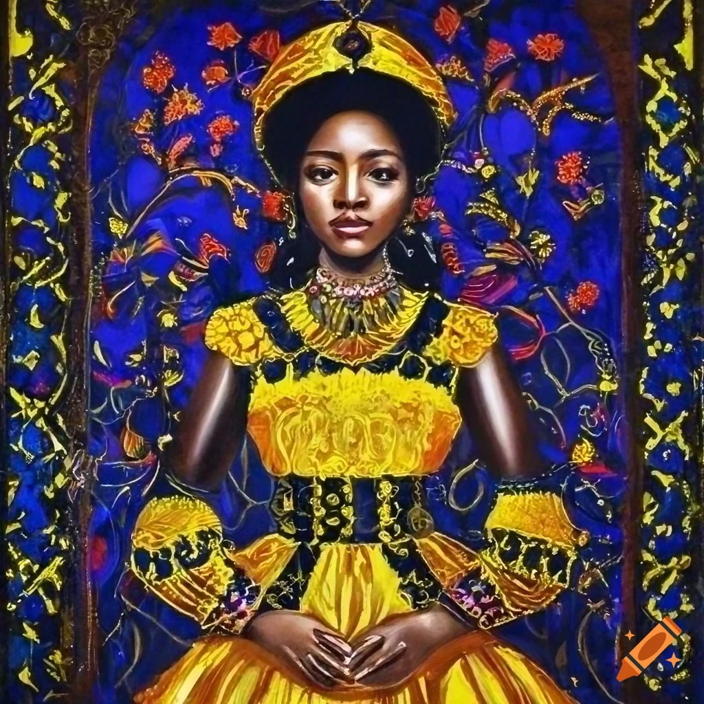 portrait of African women in a Victorian style