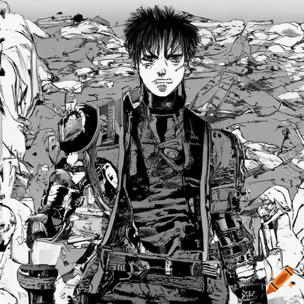 80s cyberpunk manga protagonist artwork