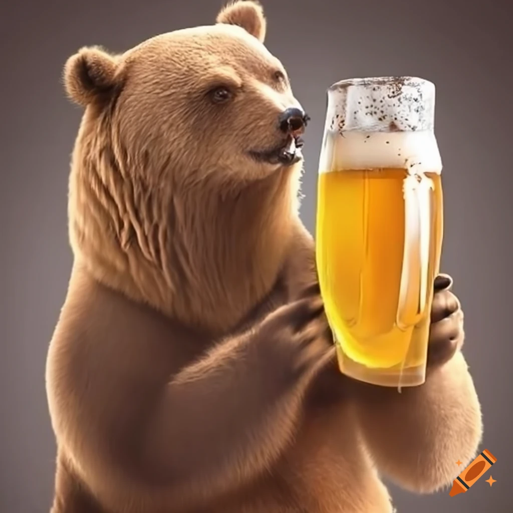 bear enjoying a refreshing drink