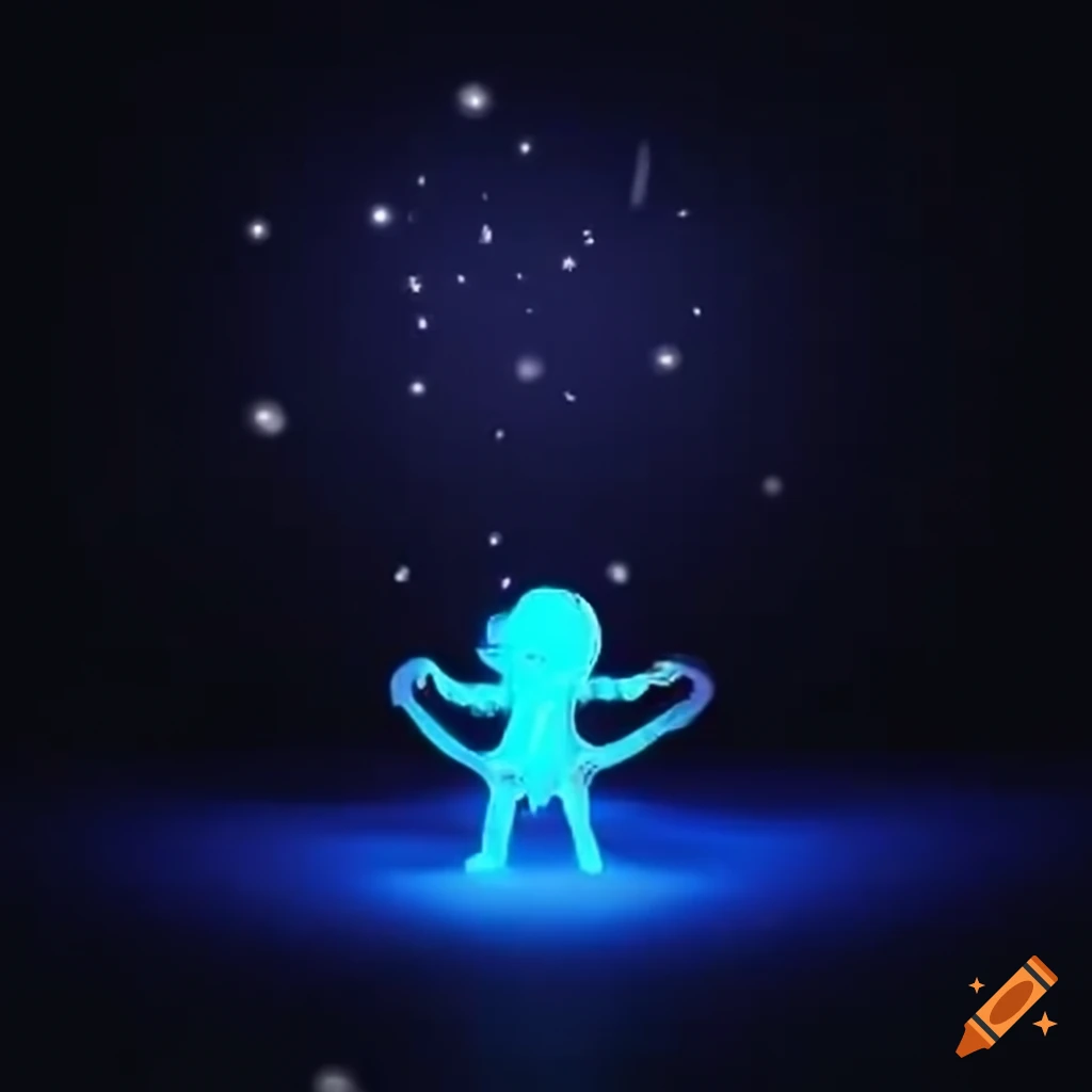 glowing kid floating in the air